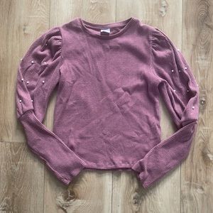 ZARA Pearl Accented Blouse